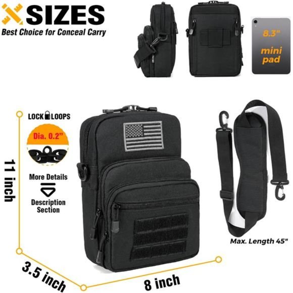 Bags Concealed Gun Pouch Compact Tactical Shoulder Bag Ccw Crossbody